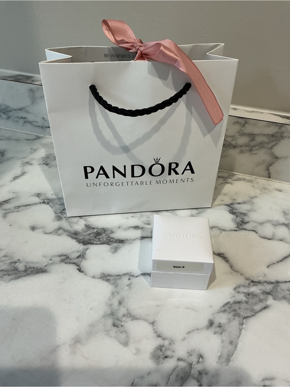 Disney Pandora Tiana Ring silver with three pair shaped light green crystals.